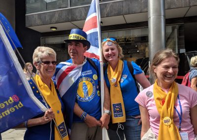 Sue, Elspeth and Carol-Anne Richards with Steve Bray from SODEM
